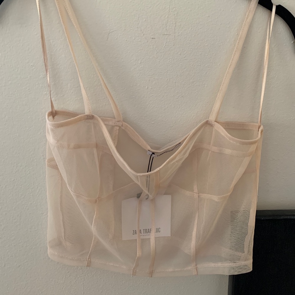 Zara sheer bustier top